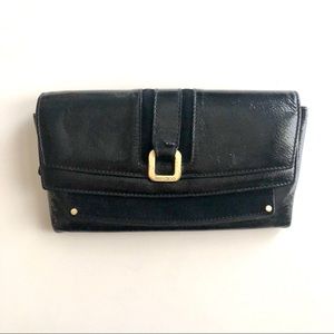 Jimmy Choo Black Patent Leather & Suede Wallet